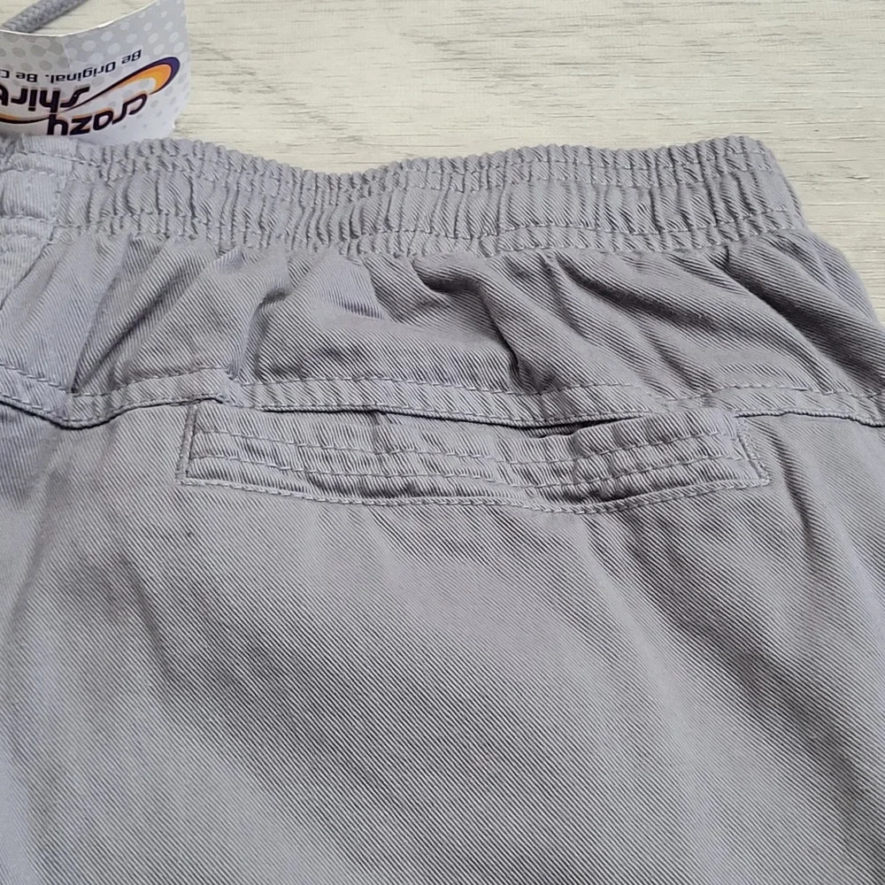 🌴NWT Crazy Shirts Hawaii Pants Mens L Smoke Gray Resort Relaxed Cotton Twill